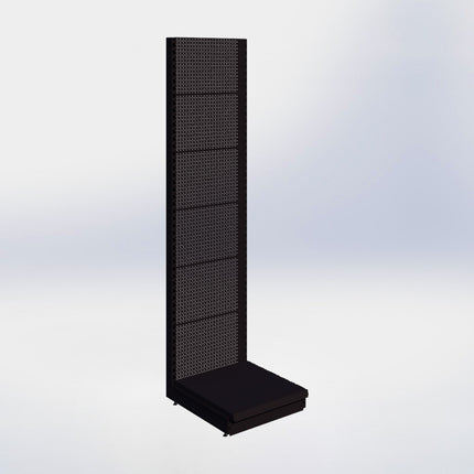 Wandstelling perforatie - H250 x B66,5 x D67 cm - 1 niveau - Zwart