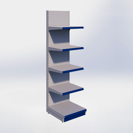Wandstelling - H250 x B66,5 x D67 cm - 5 niveaus - Grijs
