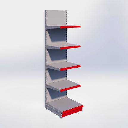 Wandstelling - H250 x B66,5 x D67 cm - 5 niveaus - Grijs