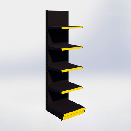 Wandstelling - H250 x B66,5 x D67 cm - 5 niveaus - Zwart