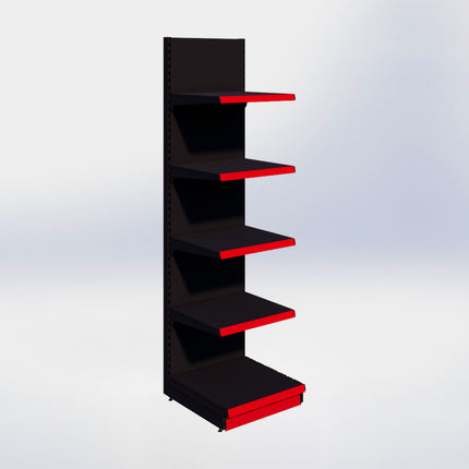 Wandstelling - H250 x B66,5 x D67 cm - 5 niveaus - Zwart