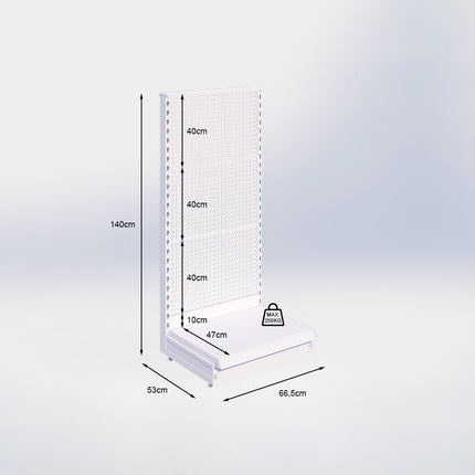 Kopstelling perforatie - H140 x B66,5 x D47 cm - 1 niveau - Antraciet