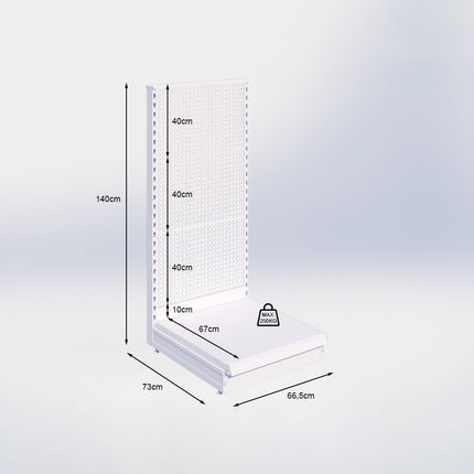 Kopstelling perforatie - H140 x B66,5 x D67 cm - 1 niveau - Antraciet