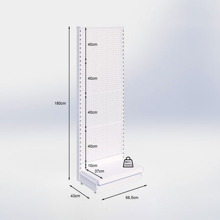 Kopstelling perforatie - H180 x B66,5 x D37 cm - 1 niveau - Antraciet