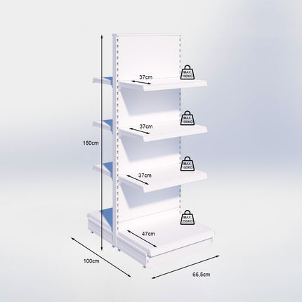 Middenstelling - H180 x B66,5 x D47 cm - 4 niveaus - Antraciet