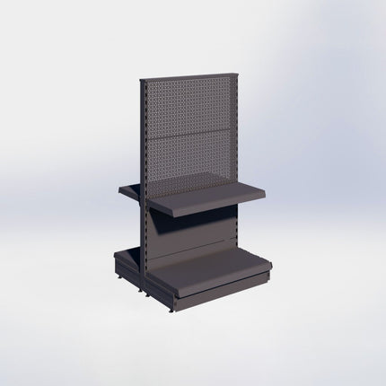 Middenstelling perforatie - H140 x B80 x D37 cm - 2 niveaus - Antraciet