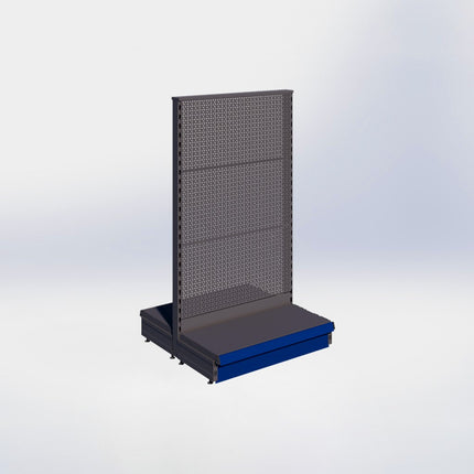 Middenstelling perforatie - H140 x B80 x D37 cm - 1 niveau - Antraciet