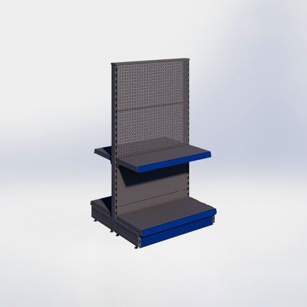 Middenstelling perforatie - H140 x B80 x D37 cm - 2 niveaus - Antraciet