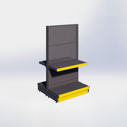 Middenstelling perforatie - H140 x B80 x D37 cm - 2 niveaus - Antraciet