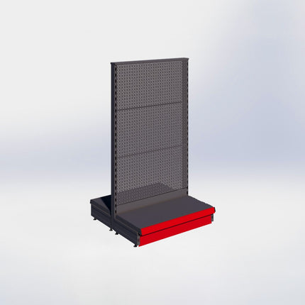 Middenstelling perforatie - H140 x B80 x D37 cm - 1 niveau - Antraciet