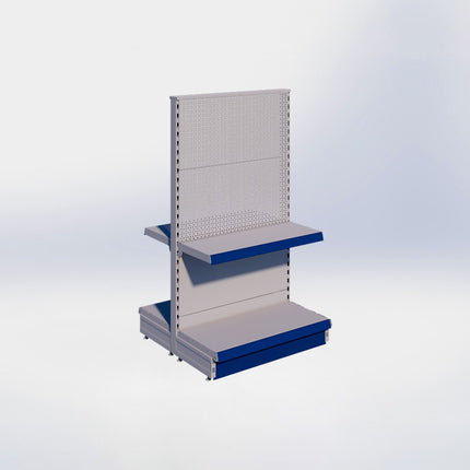 Middenstelling perforatie - H140 x B80 x D37 cm - 2 niveaus - Grijs