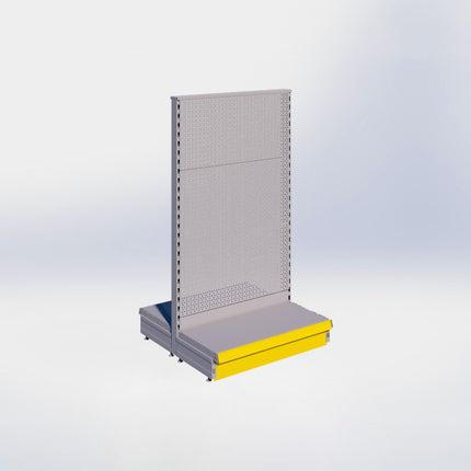 Middenstelling perforatie - H140 x B80 x D37 cm - 1 niveau - Grijs