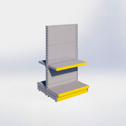 Middenstelling perforatie - H140 x B80 x D37 cm - 2 niveaus - Grijs