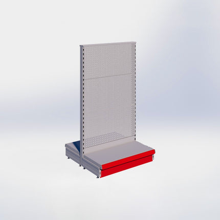 Middenstelling perforatie - H140 x B80 x D37 cm - 1 niveau - Grijs