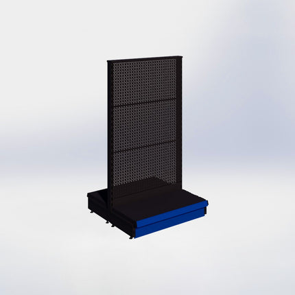 Middenstelling perforatie - H140 x B80 x D37 cm - 1 niveau - Zwart