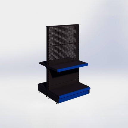 Middenstelling perforatie - H140 x B80 x D37 cm - 2 niveaus - Zwart