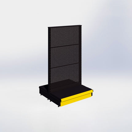 Middenstelling perforatie - H140 x B80 x D37 cm - 1 niveau - Zwart