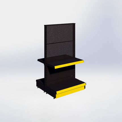 Middenstelling perforatie - H140 x B80 x D37 cm - 2 niveaus - Zwart