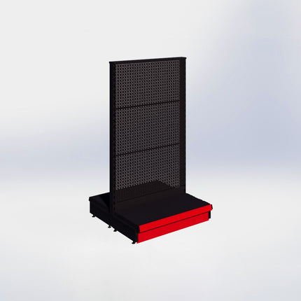 Middenstelling perforatie - H140 x B80 x D37 cm - 1 niveau - Zwart