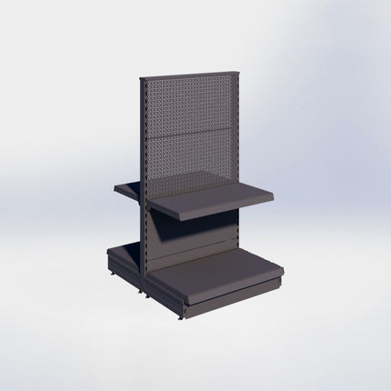 Middenstelling perforatie - H140 x B80 x D47 cm - 2 niveaus - Antraciet