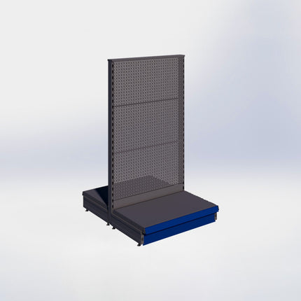 Middenstelling perforatie - H140 x B80 x D47 cm - 1 niveau - Antraciet