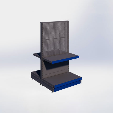 Middenstelling perforatie - H140 x B80 x D47 cm - 2 niveaus - Antraciet