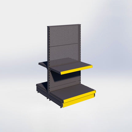 Middenstelling perforatie - H140 x B80 x D47 cm - 2 niveaus - Antraciet