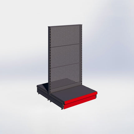 Middenstelling perforatie - H140 x B80 x D47 cm - 1 niveau - Antraciet