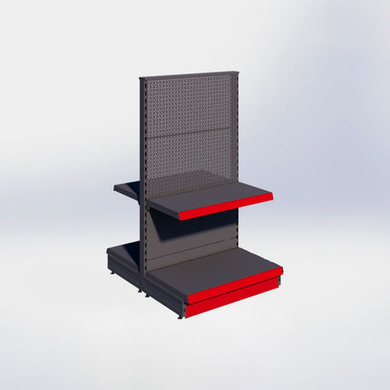 Middenstelling perforatie - H140 x B80 x D47 cm - 2 niveaus - Antraciet