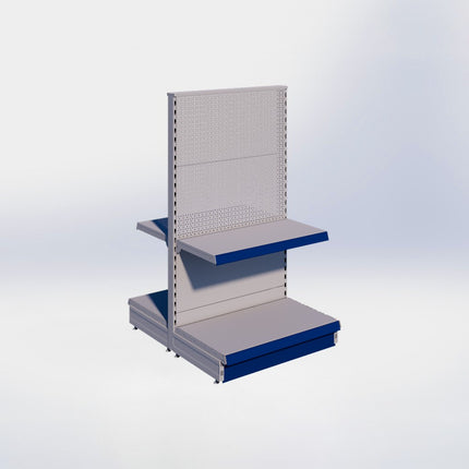 Middenstelling perforatie - H140 x B80 x D47 cm - 2 niveaus - Grijs