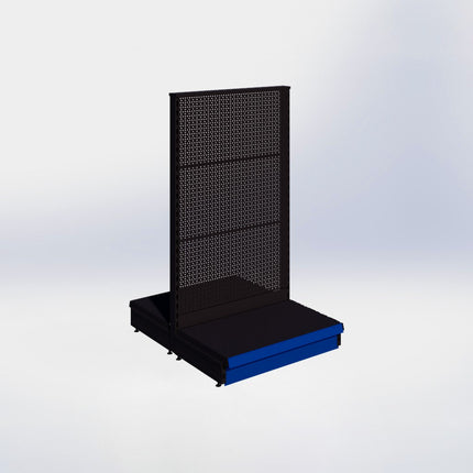 Middenstelling perforatie - H140 x B80 x D47 cm - 1 niveau - Zwart