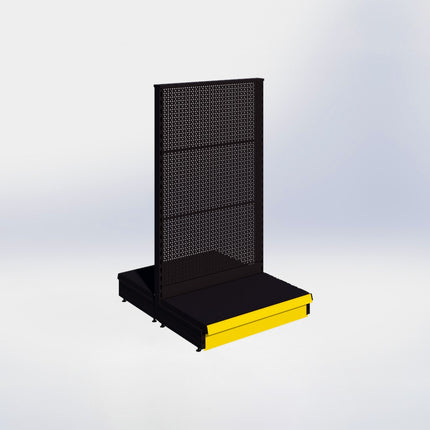 Middenstelling perforatie - H140 x B80 x D47 cm - 1 niveau - Zwart