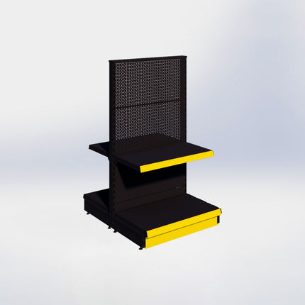 Middenstelling perforatie - H140 x B80 x D47 cm - 2 niveaus - Zwart