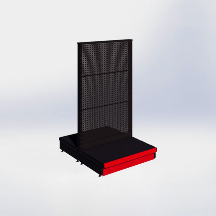 Middenstelling perforatie - H140 x B80 x D47 cm - 1 niveau - Zwart