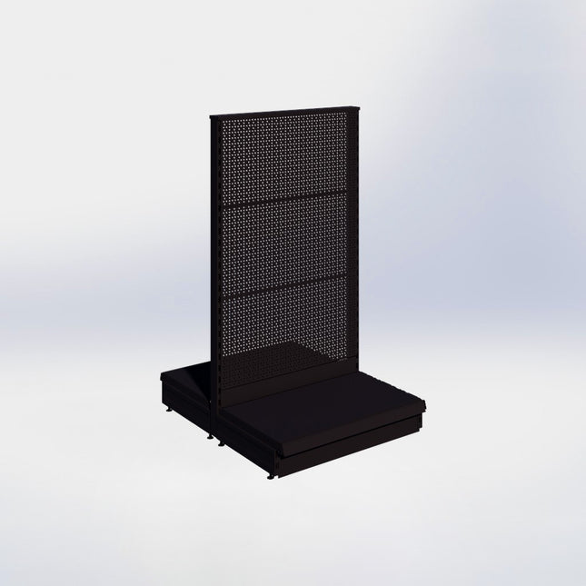 Middenstelling perforatie - H140 x B80 x D47 cm - 1 niveau - Zwart