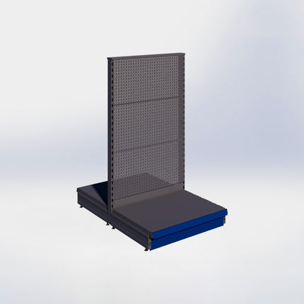 Middenstelling perforatie - H140 x B80 x D57 cm - 1 niveau - Antraciet