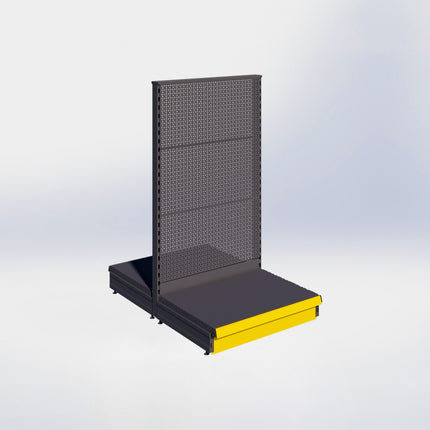 Middenstelling perforatie - H140 x B80 x D57 cm - 1 niveau - Antraciet