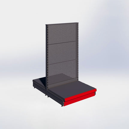 Middenstelling perforatie - H140 x B80 x D57 cm - 1 niveau - Antraciet