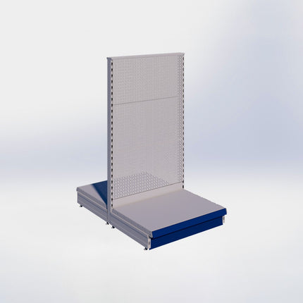 Middenstelling perforatie - H140 x B80 x D57 cm - 1 niveau - Grijs