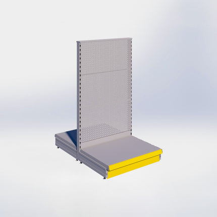 Middenstelling perforatie - H140 x B80 x D57 cm - 1 niveau - Grijs