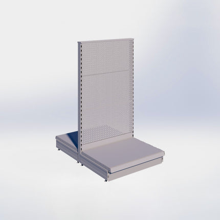 Middenstelling perforatie - H140 x B80 x D57 cm - 1 niveau - Grijs