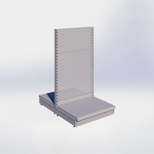 Middenstelling perforatie - H140 x B80 x D57 cm - 1 niveau - Grijs