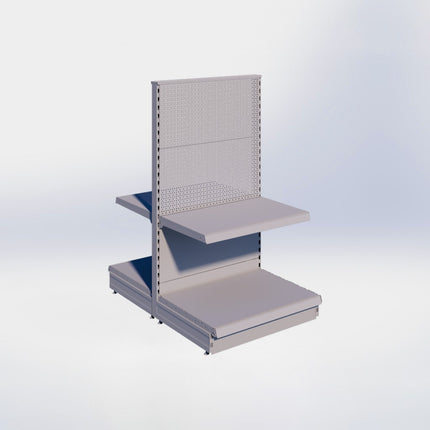 Middenstelling perforatie - H140 x B80 x D57 cm - 2 niveaus - Grijs