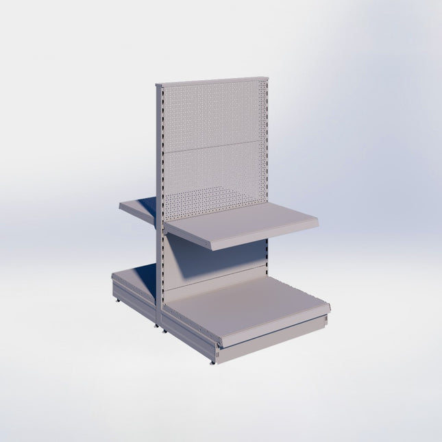 Middenstelling perforatie - H140 x B80 x D57 cm - 2 niveaus - Grijs