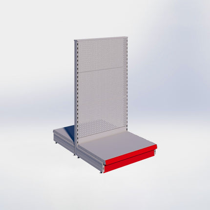 Middenstelling perforatie - H140 x B80 x D57 cm - 1 niveau - Grijs