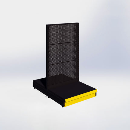 Middenstelling perforatie - H140 x B80 x D57 cm - 1 niveau - Zwart