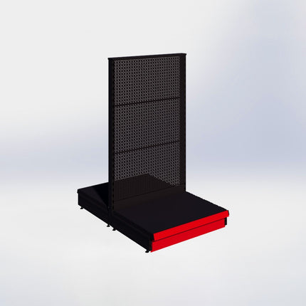 Middenstelling perforatie - H140 x B80 x D57 cm - 1 niveau - Zwart