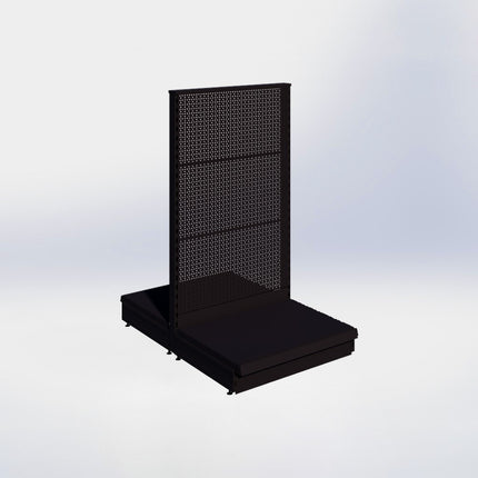 Middenstelling perforatie - H140 x B80 x D57 cm - 1 niveau - Zwart