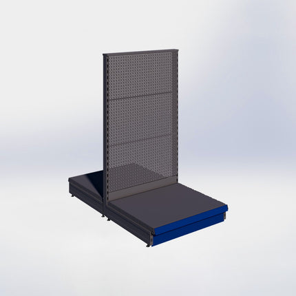 Middenstelling perforatie - H140 x B80 x D67 cm - 1 niveau - Antraciet