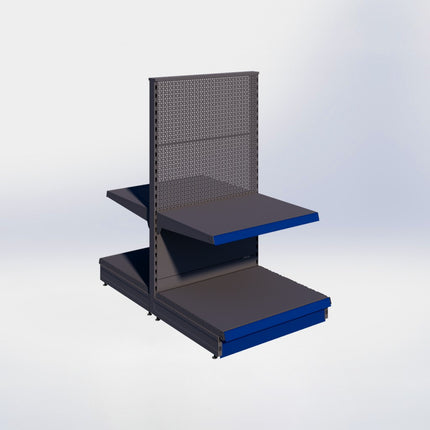 Middenstelling perforatie - H140 x B80 x D67 cm - 2 niveaus - Antraciet